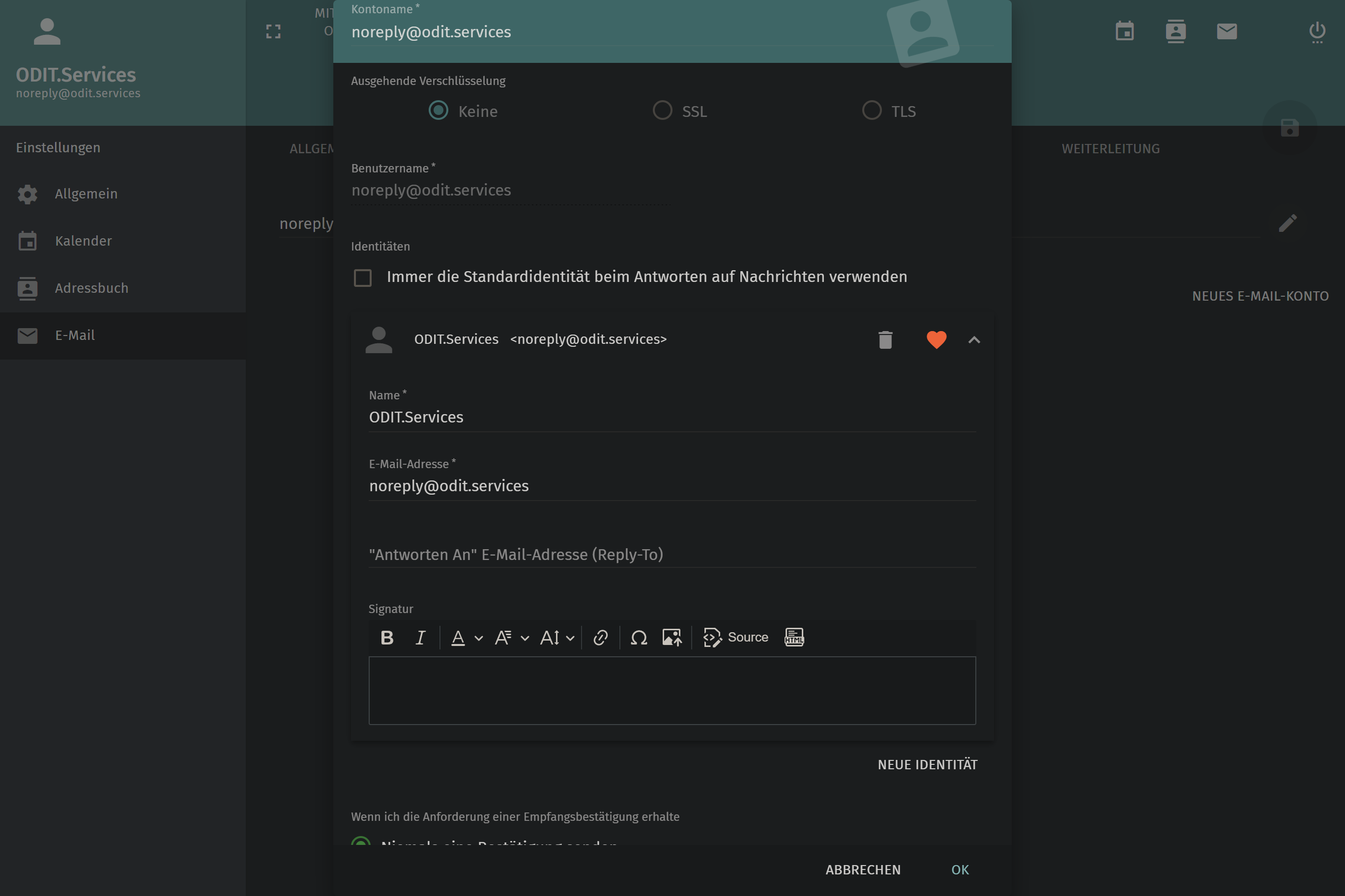 Identität bearbeiten