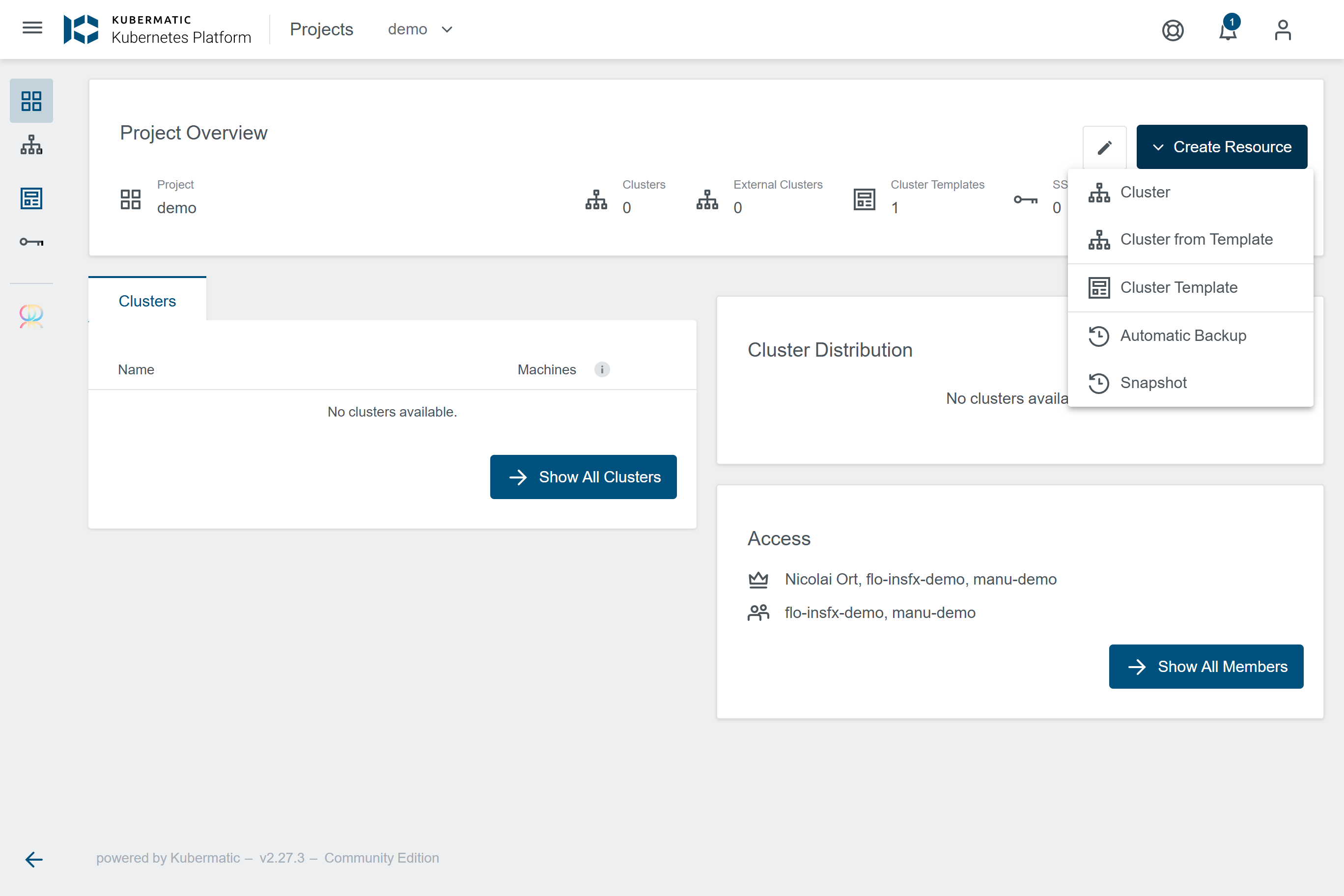 Cluster aus Template erstellen